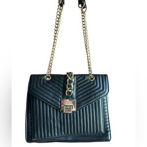 Badgley Mischka Black Gold Chain Crossbody